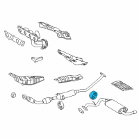 OEM 2005 Pontiac Vibe Insulator, Exhaust Muffler Hanger Diagram - 88969145