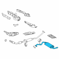 OEM 2006 Pontiac Vibe Exhaust Muffler (W/Exhaust Pipe & Tail Pipe) Diagram - 88969132