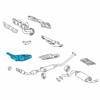 OEM Pontiac Vibe Shield, Catalytic Converter Heat Diagram - 88973156