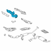 OEM 2004 Pontiac Vibe Engine Exhaust Manifold Diagram - 88972985