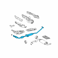 OEM 2003 Toyota Matrix Converter & Pipe Diagram - 17410-0D171