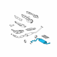 OEM 2003 Toyota Matrix Muffler & Pipe Diagram - 17430-0D250