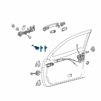 OEM 2017 Lexus GX460 Door Lock Cylinder & Key Set, Left Diagram - 69052-60340