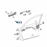 OEM 2010 Lexus GX460 Door Lock Cylinder & Key Set, Left Diagram - 69052-60340