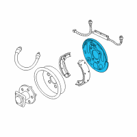 OEM Pontiac Sunfire Plate, Rear Brake Backing (LH) Diagram - 18045276