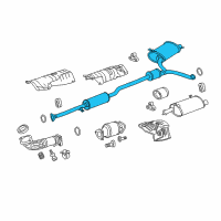 OEM Honda Crosstour Muffler, Passenger Side Exhuast Diagram - 18307-TY4-A11