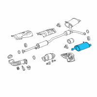 OEM Honda Crosstour Muffler, Driver Side Exhuast Diagram - 18305-TY4-A01