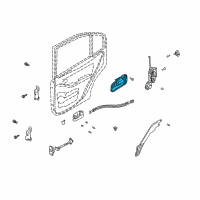 OEM Hyundai Elantra Rear Exterior Door Handle Assembly, Right Diagram - 83660-2D000