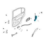 OEM 2004 Hyundai Elantra Latch & Actuator Assembly-Rear Door, LH Diagram - 81410-2D001