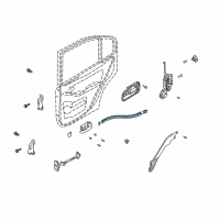 OEM 2002 Hyundai Elantra Door Lock Cable Assembly, Left, Rear Diagram - 81491-2D001