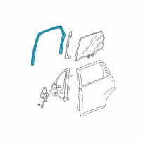 OEM 2008 Honda Fit Channel, Left Rear Door Run Diagram - 72775-SAA-013