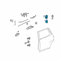 OEM 2008 Honda Fit Lock Assembly, Right Rear Power Door Diagram - 72610-S7A-003