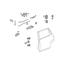 OEM Honda Fit Rod, RR. Door Lock Knob Diagram - 72633-SAA-G01