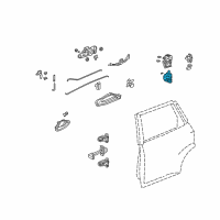 OEM 2008 Honda Fit Actuator Assembly, Door Lock Diagram - 72115-S5A-A01