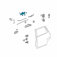 OEM Honda Fit Handle Assembly, Left Rear (Outer) (Storm Silver Metallic) Diagram - 72680-SLN-A01ZE