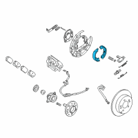 OEM Kia Parking Brake Shoe Kit Diagram - 583501DA00