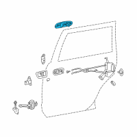 OEM 2002 Lexus LX470 Rear Door Outside Handle Assembly, Left Diagram - 69240-60081-A1