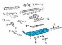 OEM Toyota Venza Front Floor Pan Diagram - 58112-0R040