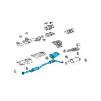 OEM Honda Accord Muffler, Passenger Side Exhuast Diagram - 18307-TA6-A03