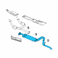 OEM 2007 Chevrolet Trailblazer Exhaust Muffler Assembly (W/ Resonator, Exhaust & Tail Pipe Diagram - 25839181