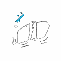 OEM 2010 Toyota Prius Weatherstrip Pillar Trim Diagram - 62220-47120-B0