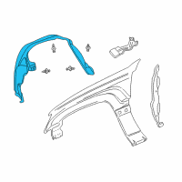 OEM 2000 Jeep Grand Cherokee Shield-Front Fender Diagram - 55136228AD