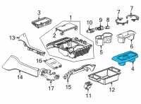 OEM 2022 Chevrolet Suburban Rear Cup Holder Diagram - 84887777