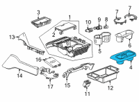 OEM GMC Yukon Rear Cup Holder Diagram - 84887777