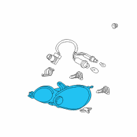 OEM Lexus GS400 Headlamp Unit Assembly, Right Diagram - 81130-3A021