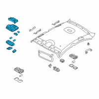 OEM 2015 Hyundai Sonata Overhead Console Lamp Assembly Diagram - 92800-3S001-TX