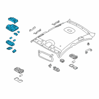 OEM 2013 Hyundai Sonata Overhead Console Lamp Assembly Diagram - 92800-3S002-YDA