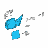 OEM 2022 Ram 1500 Mirror-Outside Rearview Diagram - 5ZK42GW7AH