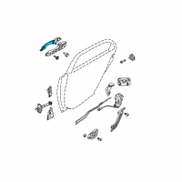 OEM 2006 Kia Spectra Rear Door Outside Handle Assembly, Left Diagram - 836502F000