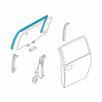 OEM 2010 Kia Sedona Run Assembly-Rear Door Window Diagram - 835304D000