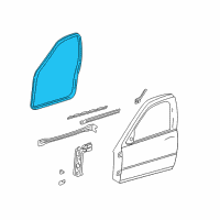 OEM 2001 Oldsmobile Alero Weatherstrip, Front Side Door *Pewter Diagram - 15147497