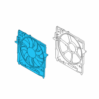 OEM 2013 BMW ActiveHybrid 5 Radiator Cooling Fan Motor Shroud Blad Diagram - 17-42-7-647-652