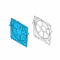OEM BMW 535i xDrive Radiator Cooling Fan Motor Shroud Blad Diagram - 17-42-7-647-652