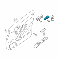 OEM 2018 Nissan Titan Switch Assy-Power Window Main Diagram - 25401-EZ00B