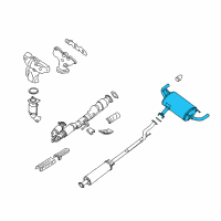 OEM 2011 Nissan Altima Exhaust, Main Muffler Assembly Diagram - 20100-JB100