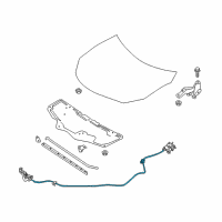 OEM Nissan Sentra Cable Assembly-Hood Lock Control Diagram - 65621-3RA0A