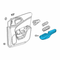 OEM 2016 Chrysler 200 Front Door Trim Armrest Diagram - 1YZ121BBAD