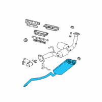 OEM 2008 Jeep Commander Exhaust Muffler And Tailpipe Diagram - 52090456AF