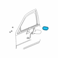 OEM 2003 Cadillac Seville Mirror, Outside Rear View (Reflector Glass Only)-LH Diagram - 88891651