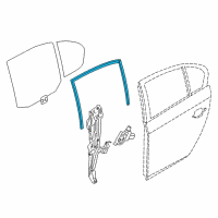 OEM 2015 BMW 528i Window Guide, Left Rear Door Diagram - 51-35-7-182-297