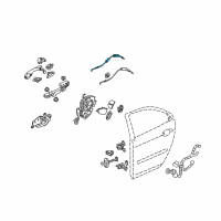 OEM Acura RL Cable, Right Rear Door Lock Diagram - 72633-SJA-A02