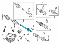 OEM Hyundai Genesis Bearing Bracket & Shaft Assembly Diagram - 49560-B1100