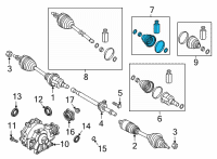 OEM Kia K900 Boot Kit-Fr Axle DIF Diagram - 49542D2100