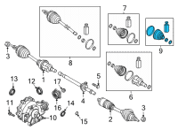 OEM Kia K900 Boot Kit-Fr Axle WHE Diagram - 49541D2100