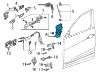 OEM Acura MDX Latch Assembly, Front Diagram - 72110-TVA-A02