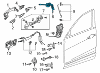 OEM Acura Cylinder, Driver Side Door Diagram - 04921-TGV-A11